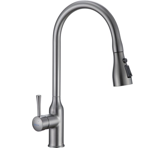 Изображение товара Смеситель для кухни SHEVANIK с выдвижной лейкой душем черный оружейная сталь S163T