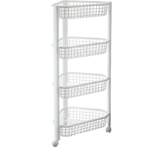 Изображение товара Полка IDEA угловая ЕВРО на колесах 4 секции белый М 2757