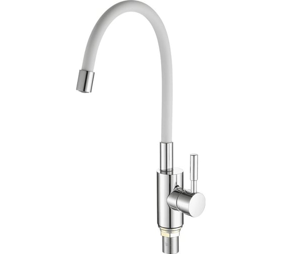 Изображение товара Смеситель для кухни FASHUN гайка, белый излив 55 см, ф40, A4053+B03