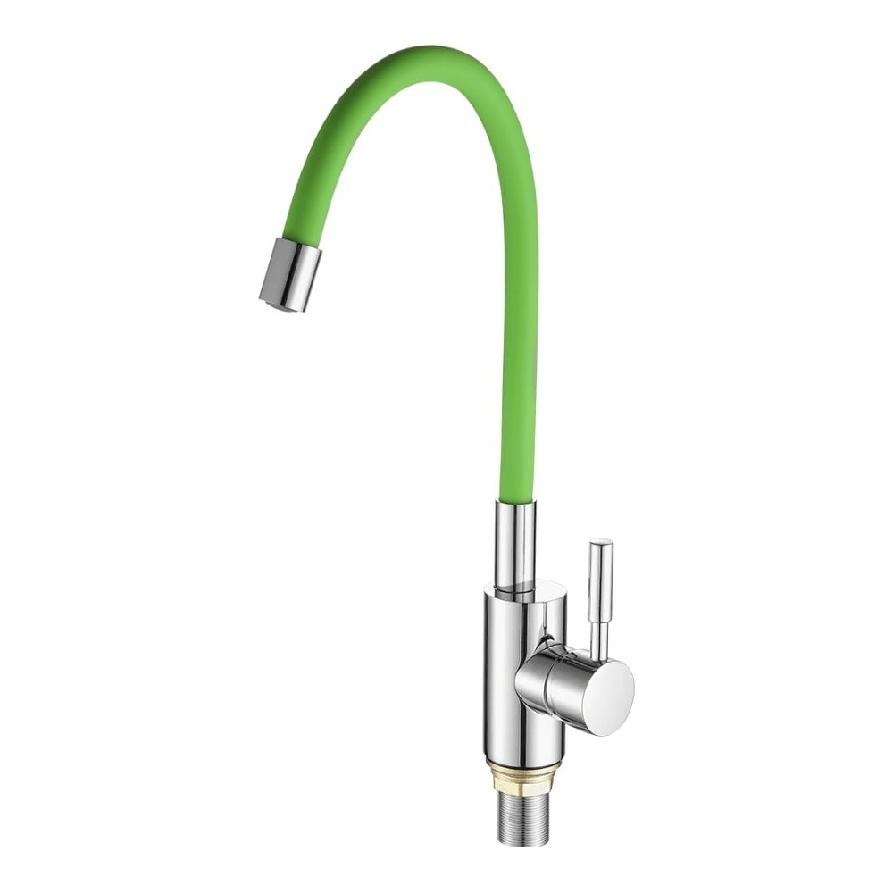 Изображение товара Смеситель для кухни FASHUN гайка зеленый излив 55 см однорычажный современный стиль