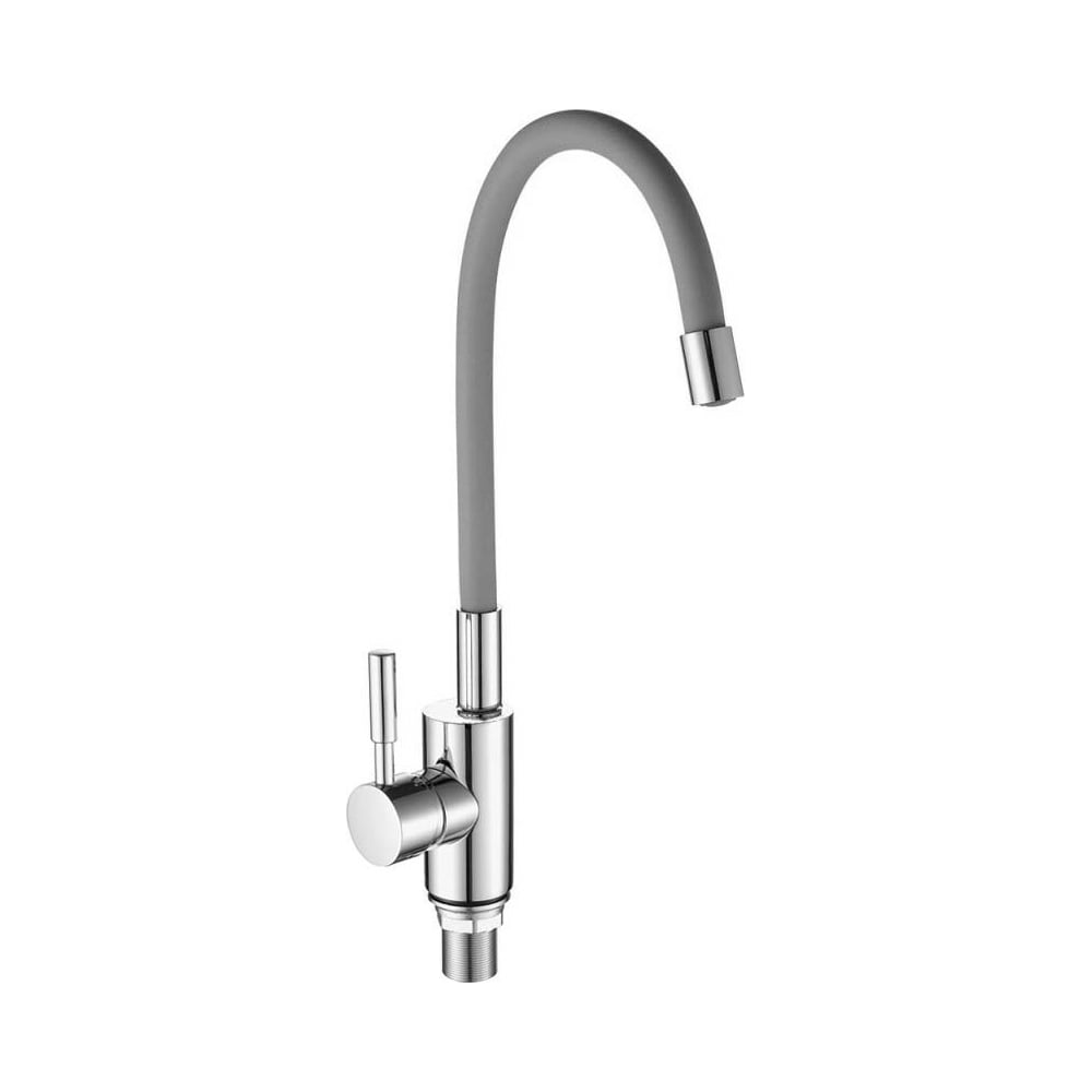 Изображение товара Смеситель для кухни FASHUN однорычажный серый с вращающимся изливом