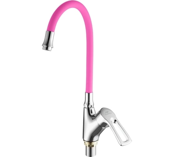 Изображение товара Смеситель для кухни FASHUN гайка, розовый излив 55 см, ф40 A4466+A7255