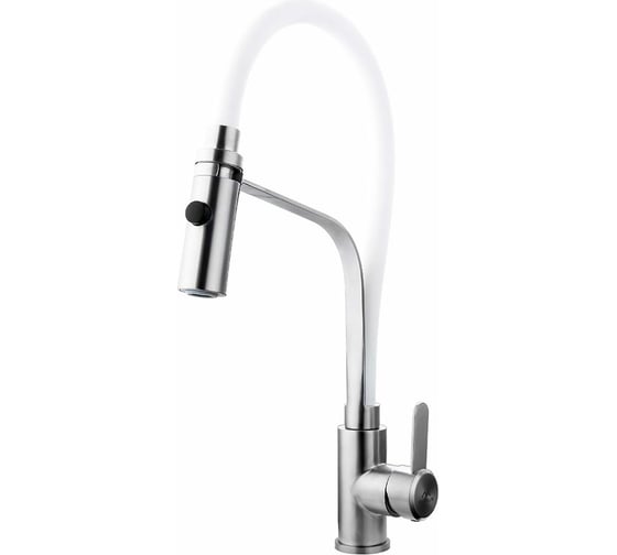 Изображение товара Смеситель для кухни FASHUN хром нержавеющая сталь 304, гайка, ф35, белый A54112-8