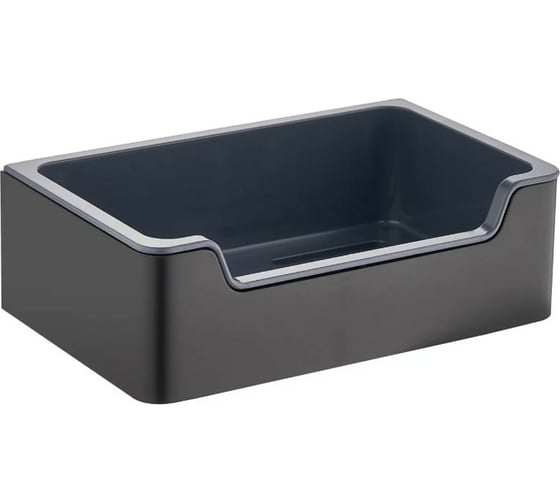 Изображение товара Мыльница FASHUN пластик + нержавеющая сталь, черный A5339-7