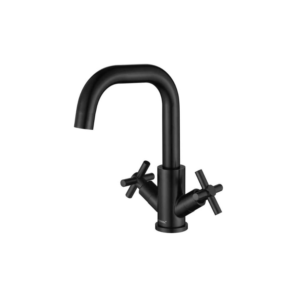 Изображение товара Смеситель для кухни Fmark FS8402H двухрычажный с поворотным изливом матовый черный