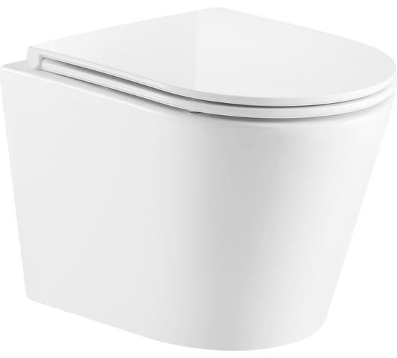 Изображение товара Подвесной безободковый унитаз с сиденьем микролифт Azario FONTI 535x365x310 мм AZ-402W 00080312