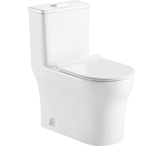 Изображение товара Напольный безободковый унитаз-моноблок с сиденьем микролифт Azario SINTO 720x390x765 мм AZ-1098 00080316