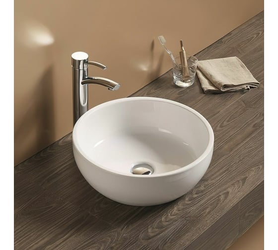 Изображение товара Керамическая накладная раковина Art&Max белая, 410x410x145 мм AM-109