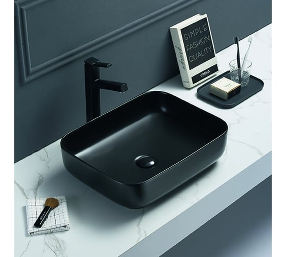 Изображение товара Керамическая накладная раковина Art&Max чёрный матовый, 500x390x130 мм AM-78109-MB