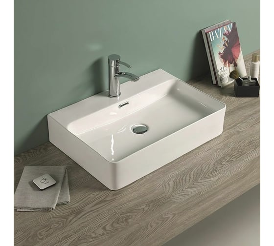 Изображение товара Керамическая накладная раковина Art&Max белая, 600x425x135 мм AM-78188