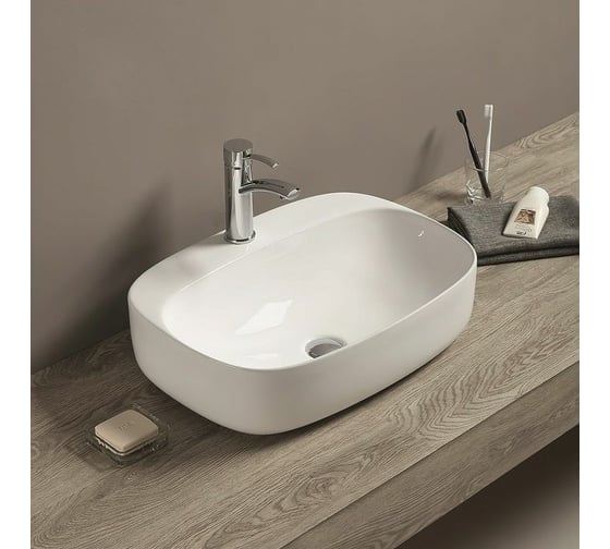 Изображение товара Керамическая накладная раковина Art&Max белая, 585x420x150 мм AM-78374