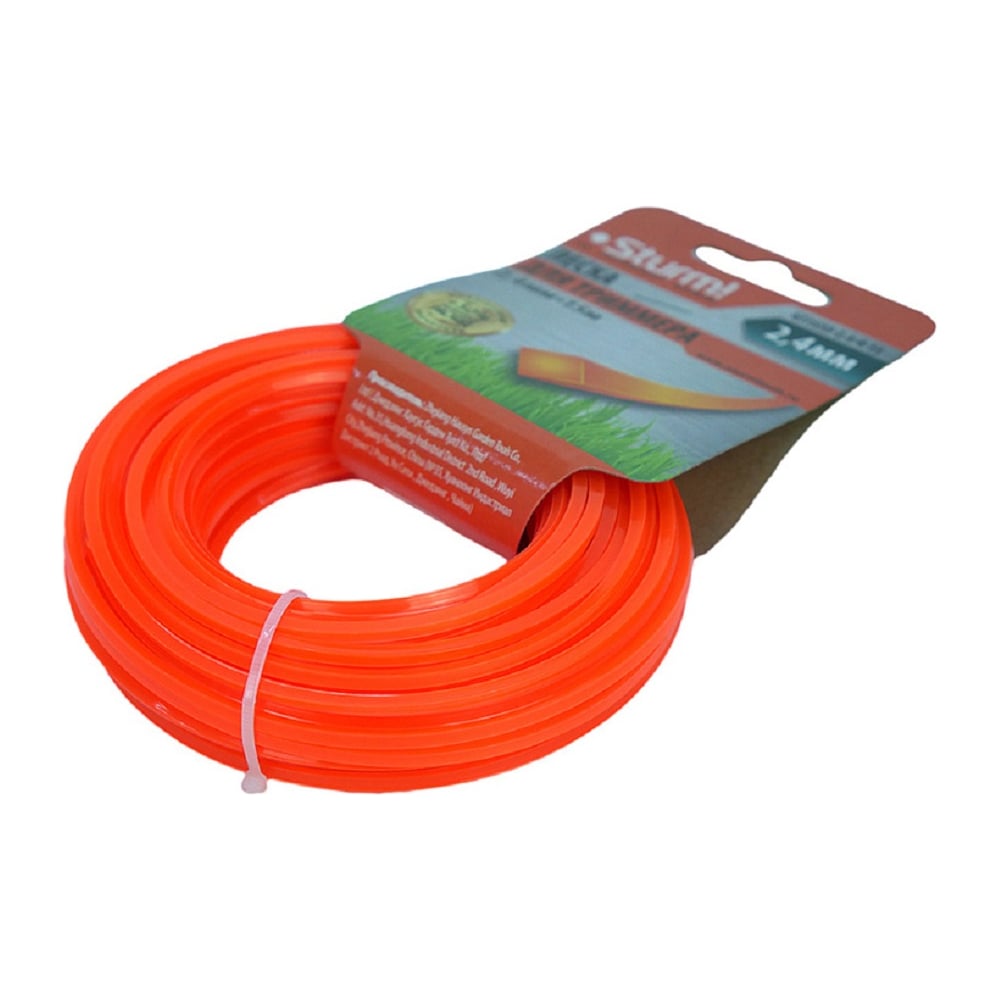 Изображение товара Леска для триммера Sturm 2.4 мм 15 м квадрат красная
