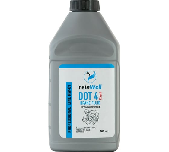 Изображение товара Тормозная жидкость Reinwell DOT4, CLASS 6, 0.5 л 3295