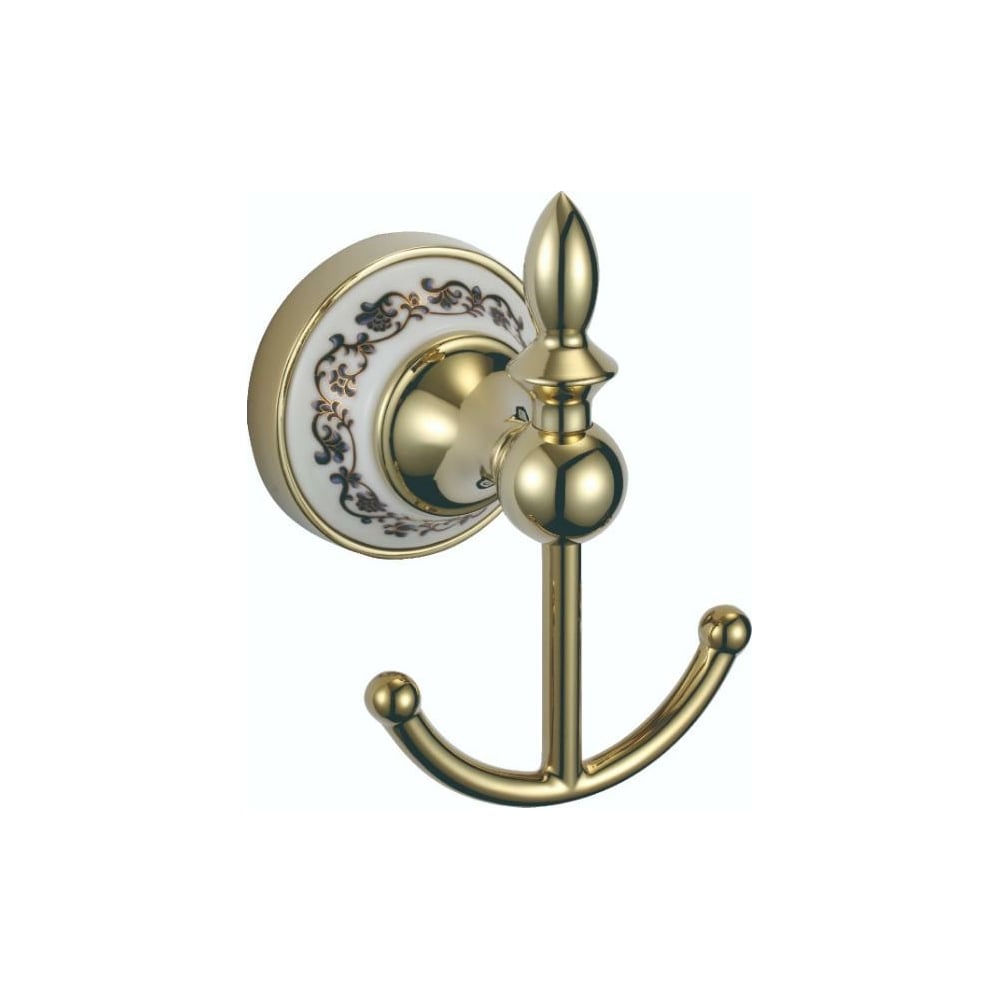 Изображение товара Двойной крючок Savol S-06854B из латуни в золотом цвете, 2 крюка