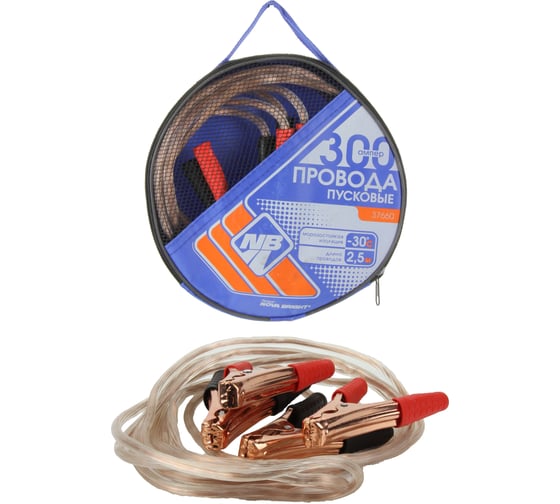 Изображение товара Пусковые провода Nova Bright 300А с прозрачной изоляцией, в сумке, 2.5 м 37660