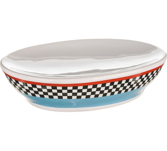 Изображение товара Мыльница Moroshka Race 10x13x3 см, белый/голубой 914-311-01