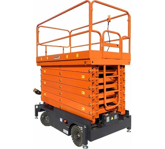 Изображение товара Самоходный подъемник ножничного типа с питанием от аккумуляторов с выдвижной платформой Grost Tower Drive 500-7 212424