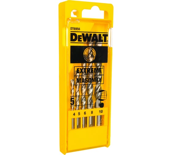 Изображение товара Набор сверл по бетону 5 шт. (D 4,5,6,8,10 мм) DEWALT 6956