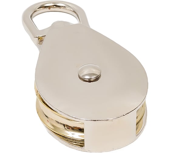 Изображение товара Одинарный блок Bohrer металл никель, 2" 50 мм, под трос 12 мм, 1 шт. BOM-2