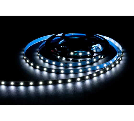 Изображение товара Светодиодная лента OGM 12В, 4,8Вт/м, smd2835, 60д/м, ip20, 7лм/чип, подложка 8мм, 5м, 6500к. / LSE-248