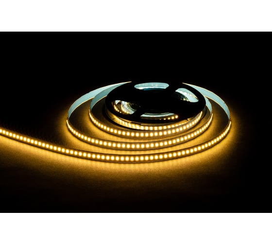 Изображение товара Светодиодная лента OGM 12В, 14,4Вт/м, smd2835, 180д/м, ip20, 19лм/чип, подложка 10мм, 5м, 3000к. / LSE-262