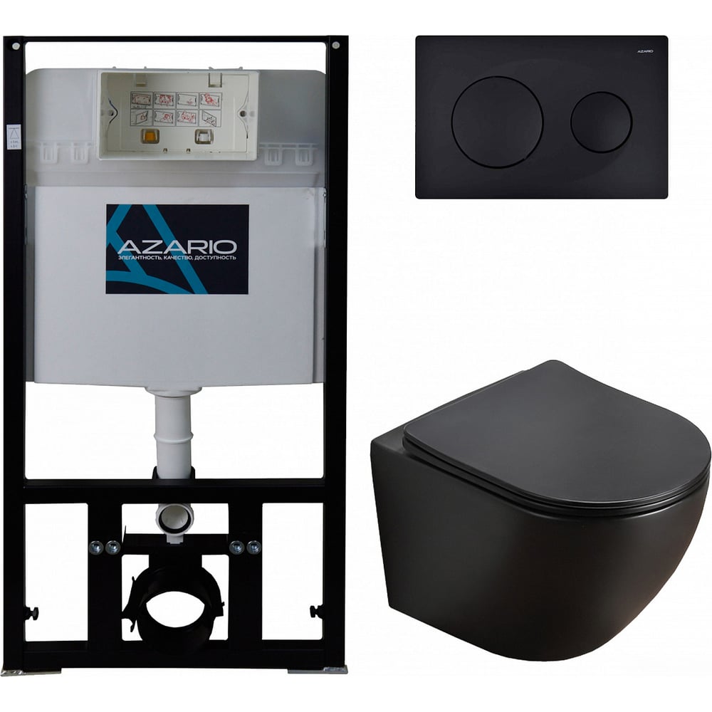 Изображение товара Комплект для унитаза с инсталляцией и панелью смыва Azario AZ-8010-1000