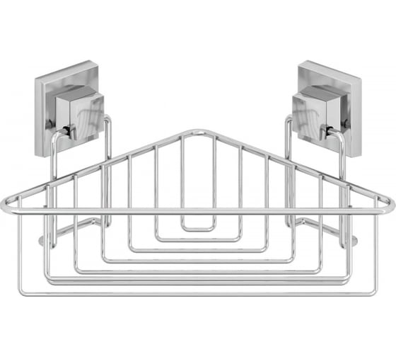 Изображение товара Полка в ванную TEKNO-TEL угловая, 1 ярус, 21х21х15 см, самоклеящаяся, хром EF251