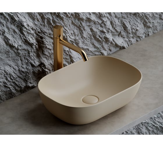 Изображение товара Умывальник Ceramicanova Element чаша накладная, прямоугольный, капучино матовый, 455х325х135 мм CN6009MC