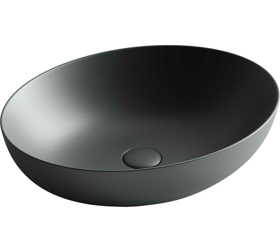 Изображение товара Умывальник Ceramicanova Element чаша накладная, овальный, темный антрацит матовый, 520х395х130 мм CN6017MDH