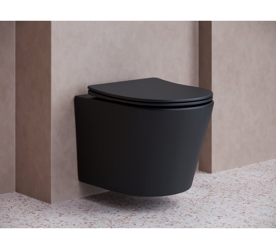 Изображение товара Подвесной унитаз Ceramicanova Balearica Rimless чёрный матовый CN6000MB