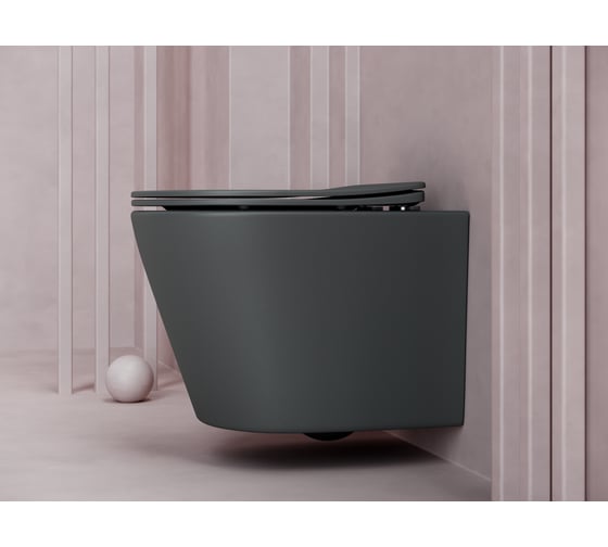 Изображение товара Подвесной унитаз Ceramicanova Balearica Rimless темный антрацит матовый CN6000MDH