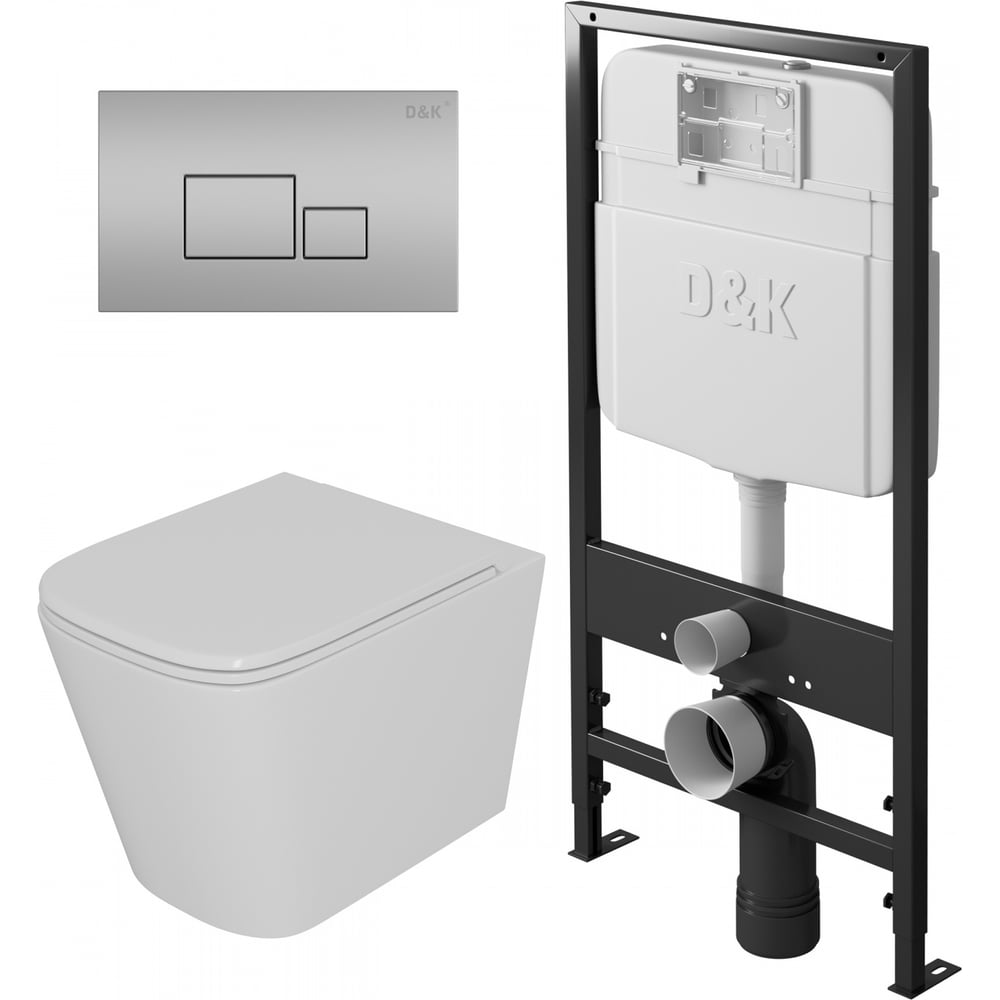 Изображение товара Подвесной безободковый унитаз DK Quadro 530х360х365 мм с сиденьем микролифт