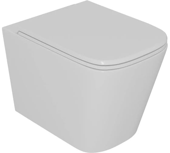 Изображение товара Унитаз подвесной безободковый DQ Quadro, 530х360х365мм, сиденье микролифт, белый DT1516016