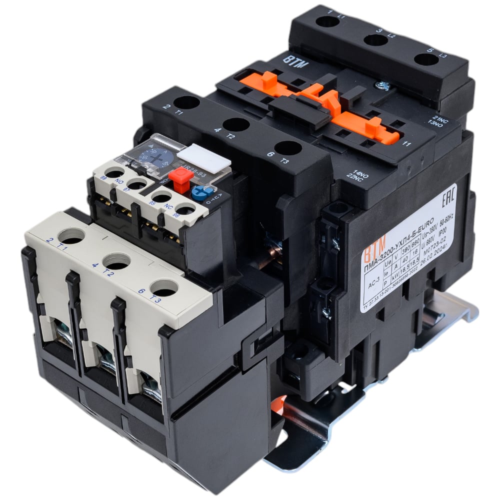 Изображение товара Пускатель ВТМ ПМА-3200-40А-380АС-(1з+1р)-РТЛ2055-2 для автоматизации электросетей