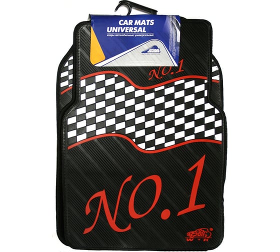 Изображение товара 2х-сторонние коврики салона Nova Bright ворс/резина, с рисунком "№1", 4 шт. 12345