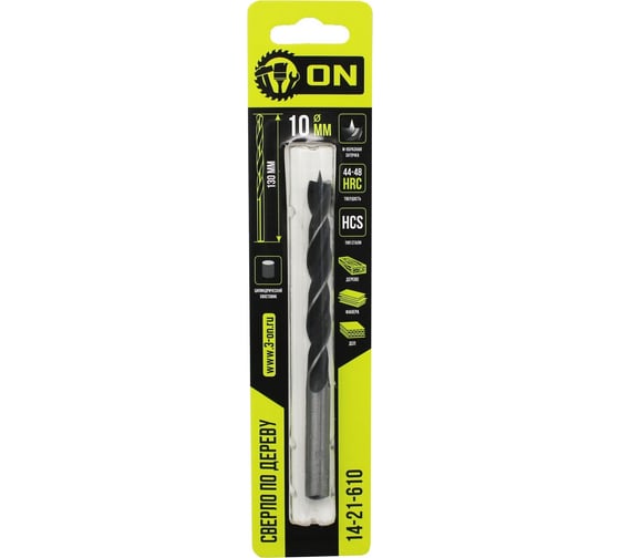 Изображение товара Сверло по дереву 10x130 мм, цилиндрический хвостовик On 14-21-610