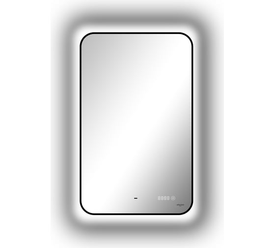 Изображение товара Зеркало Reflection Black view с фоновой подсветкой, бесконтактным сенсором, диммером, часами, черной окантовкой, 600x1000 RF4003BV