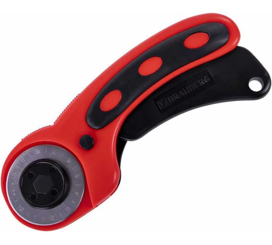 Изображение товара Раскройный роликовый нож BRAUBERG Professional 45 мм, круглое лезвие, резиновые вставки 238087