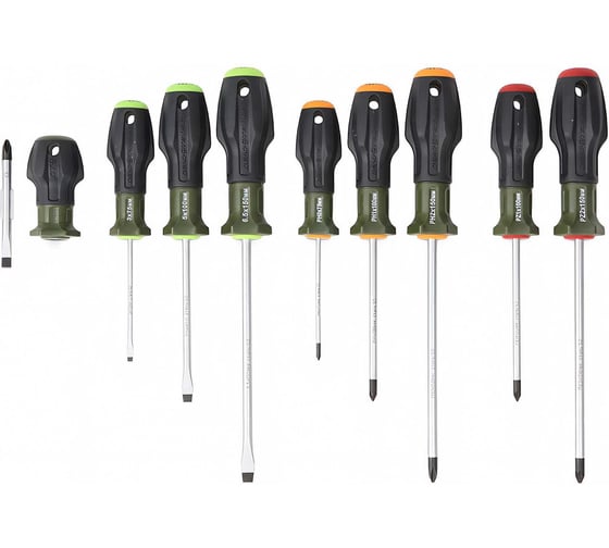 Изображение товара Набор отверток Дело Техники c трехкомпонентными рукоятками SL, PH, PZ, 9 штук 728095