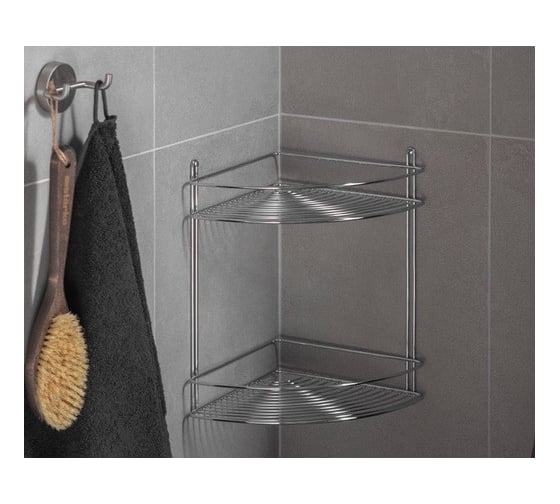 Изображение товара Угловая полка ЧМЗ 21.8x21.8x31 см, хром 501-005-21