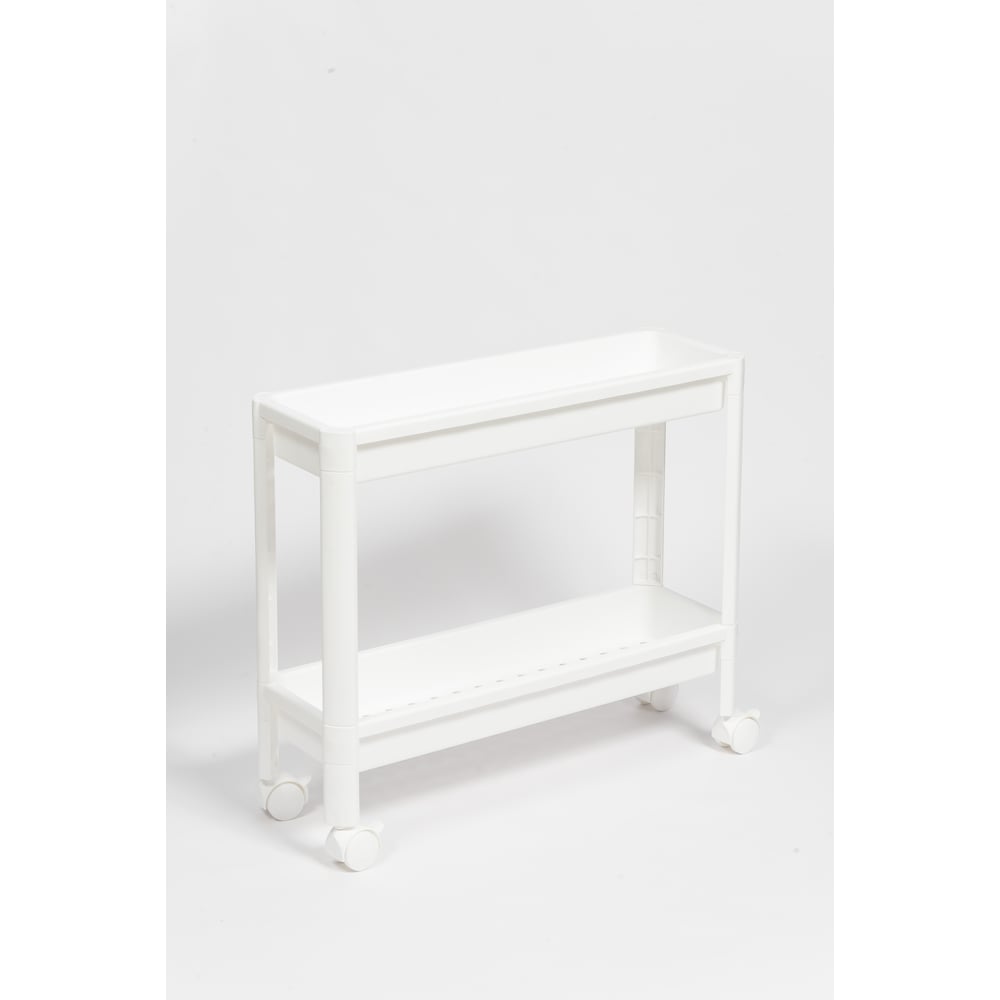 Изображение товара Этажерка Violet VIKEA 2-х ярусная на колесах белая