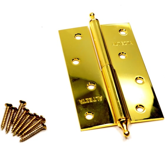 Изображение товара Накладная петля с короной Левша ALTEZTA 1007 120x75x2.5, золото, правая У1-7680.Зп