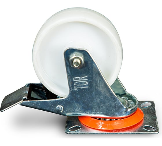 Изображение товара Колесо поворотное полипропилен SRCnb 42 100 мм с тормозом TOR 1024187