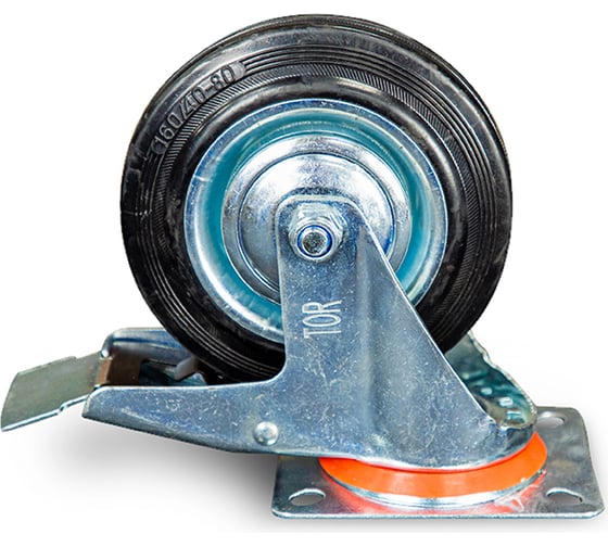 Изображение товара Колесо поворотное резина SCb 63 160 мм с тормозом (N) TOR 1024201