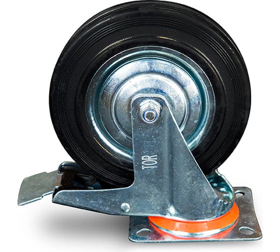 Изображение товара Колесо поворотное резина SCb 80 200 мм с томозом (N) TOR 1024202