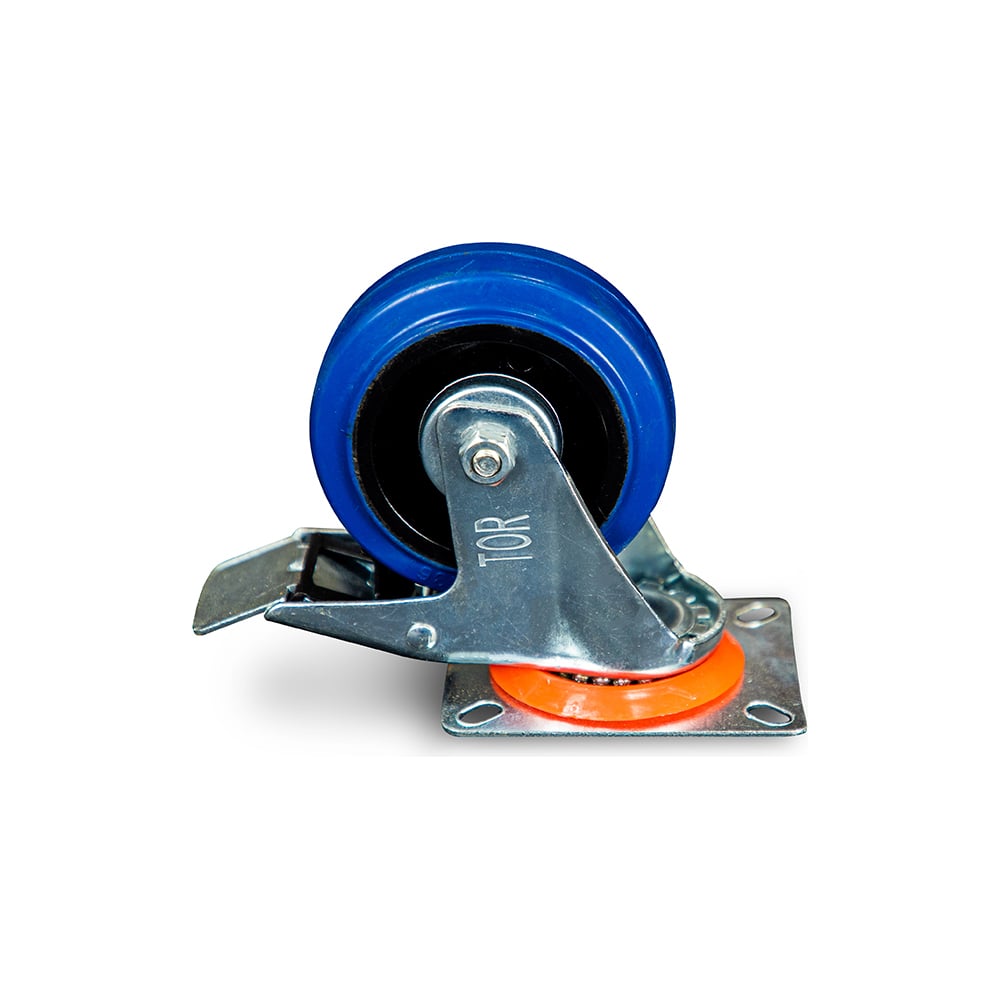 Изображение товара Поворотное колесо с резиной 100 мм с тормозом для промышленного использования TOR SRCLb 42