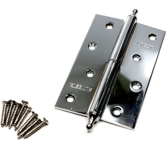 Изображение товара Накладная петля с короной Левша ALTEZTA 1007 120x75x2.5, хром, правая У1-7680.Хп