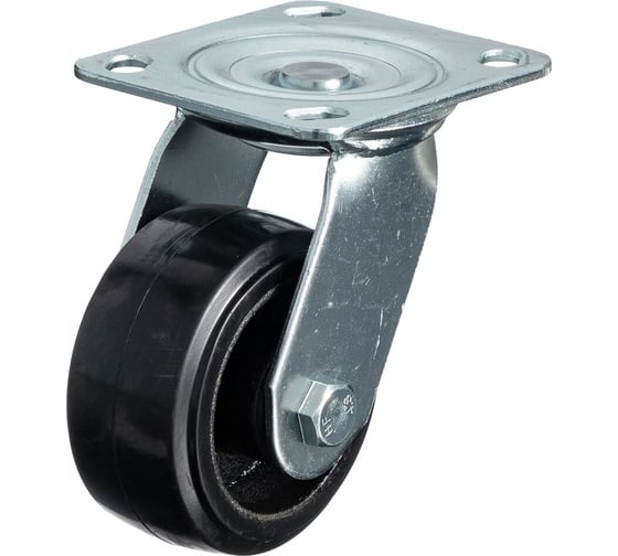 Изображение товара Колесо поворотное (100 мм; игольчатый подшипник; грузоподъемность 120 кг; чугун; резина) СТЕЛЛА-ТЕХНИК N29100