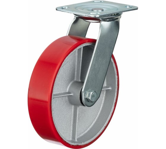 Изображение товара Колесо поворотное (200 мм; игольчатый подшипник; грузоподъемность 350 кг; чугун; полиуретан) СТЕЛЛА-ТЕХНИК N29200CPU