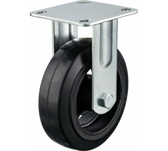 Изображение товара Колесо неповоротное (150 мм; игольчатый подшипник; грузоподъемность 220 кг; чугун; резина) СТЕЛЛА-ТЕХНИК N29150F